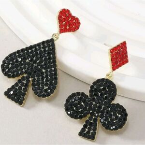 Spades Clubs Hearts Diamonds EARRINGS Poker Pokeno Playing Cards Bridge